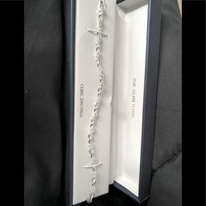Brand new cubic zirconia a silver bracelet